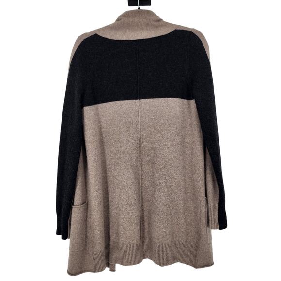 360 Sweater 100% Cashmere Color Block Pockets Long Sweater Duster Size Small - Picture 4 of 4